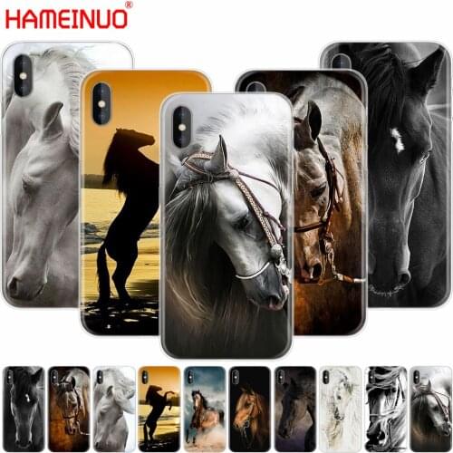 HAMEINUO Horse Animal Printed cell phone Cover case for iphone X 8 7 6 4 4s 5 5s SE 5c 6s plus
