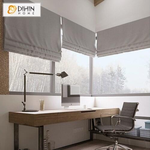 Cotton/Linen Fabric Window Curtains For Living Room Roman Blinds Customized Size Roller Blind