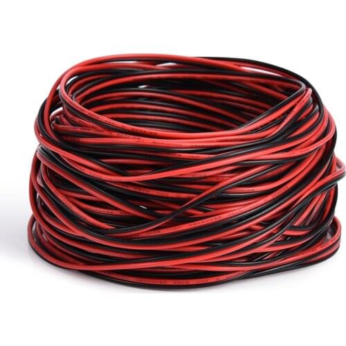 10Meter Red+10Meter Black 22AWG Electrical Wire Cables Tinned Copper PVC Insulated Soft Cable For LED Strip Light DIY