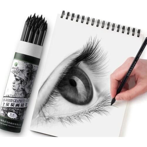 Maries Soft Charcoal Sketching Pencil Painting Student Professional Manga Black Sketc Pen Non-Toxic Pencils Art Supplies