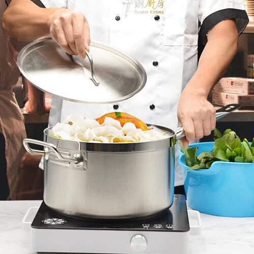 Large Capacity 32cm 16 Litres Stainless Steel Saucepan Single handle Soup Pot Thickness Design Apply all Kinds Stoves