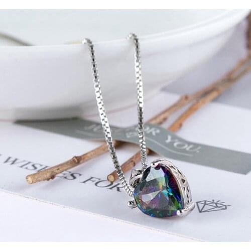 Classic CZ Crystal Heart Pendant Necklace For Women Fashion Red Cubic Zircon Choker Wedding Party Trendy Jewelry Luxury Gifts
