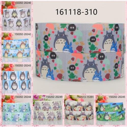 10yards -different sizes -lively Totoro cartoon ribbon printed Grosgrain ribbon