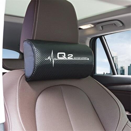Leather Auto Car Neck Pillow Neck Rest Seat Headrest Cushion Pad for Audi Q2 Accessories Car Styling