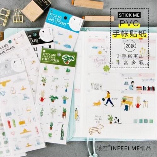 Creative learning tool ideal home life accessories PVC stickers DIY Diary Decoration Planner Album phone index stickers