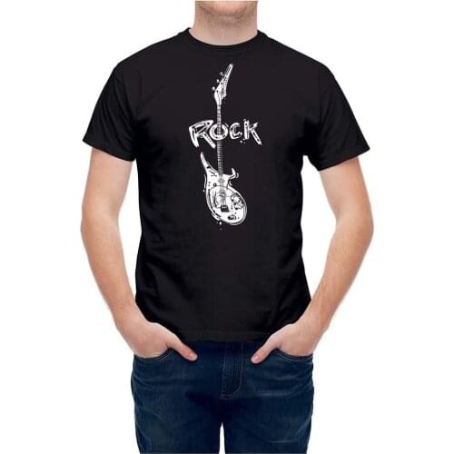 Hot Sale Cool Fashion Design Musical Instrument Guitar Rock Musician T-shirt Mens 100% Cotton High Quality Size S-3XL