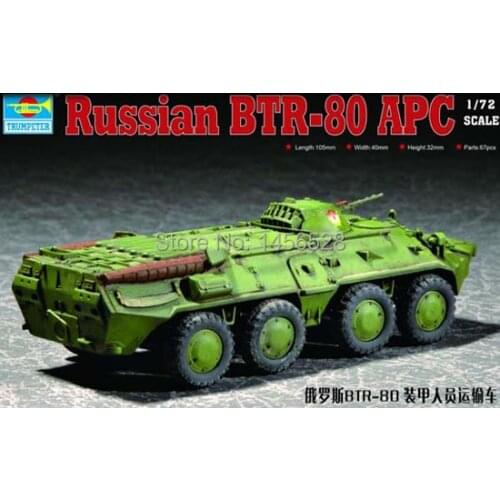 TRUMPETER 07267 1/72 Russian BTR-80 APC Assembly Model kits scale model 3D puzzle vehicle model