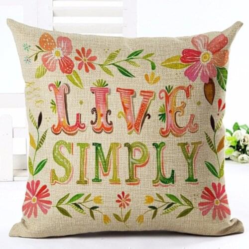 Vintage Style Fashion Floral Printed Home Decorative Cushion Cover Sofa Throw Pillow Square Cojines Cotton Linen Fundas