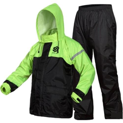 Fashion Sports Raincoat Suit Man & Woman Waterproof Fission Raincoat Suit Motorcycle rainwear +pants Outdoor Fishing 2 Color