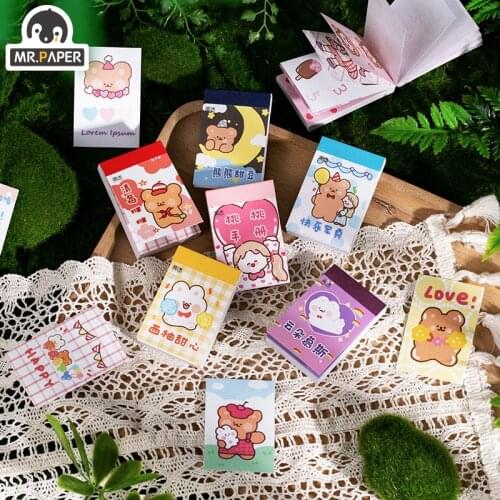 Mr.paper 6 Design Ins Style Japanese Genki Radio Series Photo Frame Sticker Creative Mini Pocket Decoration DIY Material Sticker