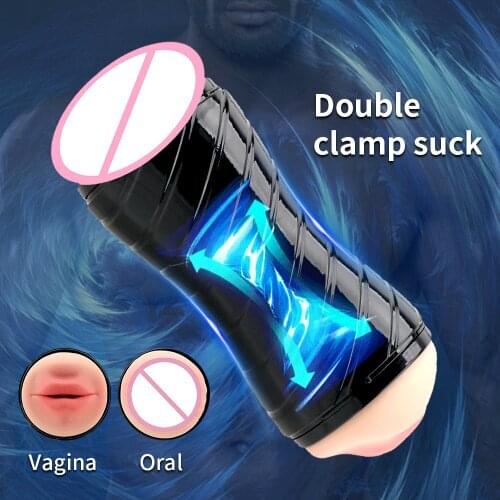 Male Sex Toys Real Vaginal Masturbation with Strong Sucker Pussy Mouth Blowjob Masturbators Products Oral Sexy Toys for Men Man