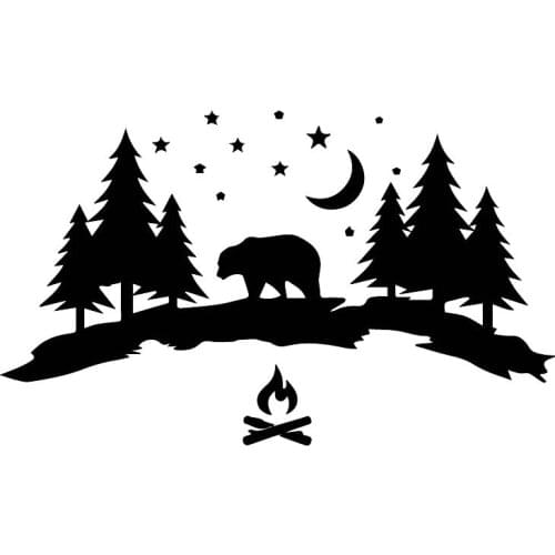 Car Stickers Funny Wild Jungle Adventure PVC Car Decoration Accessories Decals Creative Waterproof Black/white,19cm*11cm