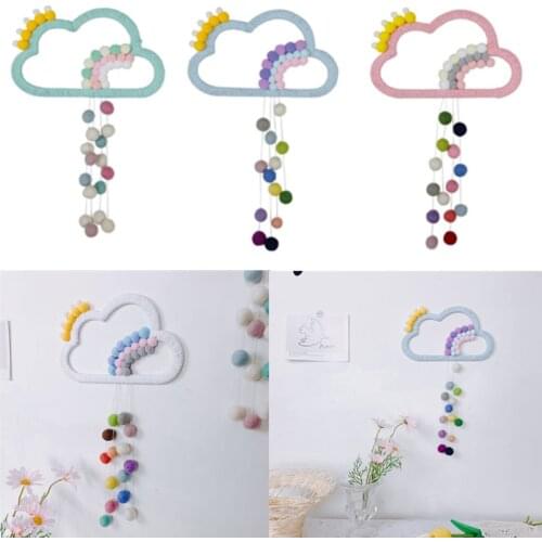 Nordic Style Rainbow Raining Cloud Wall Hanging Decor Baby Kid Room Decoration Home Nursery Decor Ornaments Newborns Photo Props