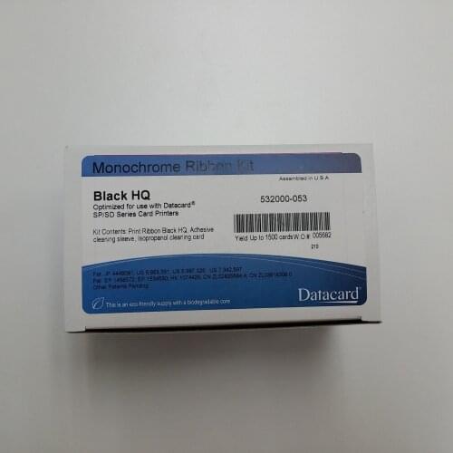 Original Datacard 532000-053 Black SP35 SP55 SP75 SD260 SD360 Card Printer Ribbon 1500 Prints 1 Roll