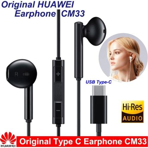 Original Huawei CM33 Type C Earphone Classi Earphone With Mic Volume Control For Mate 10 Pro P20 Por P30 P30 Pro XIAOMI MI9 MIX2