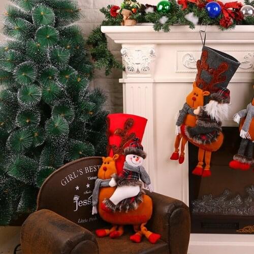 Festive Party Supplies 50*25CM Color 3D Cartoon Deer Ornament Socks Gift Bag Christmas Stockings 2pc/lot