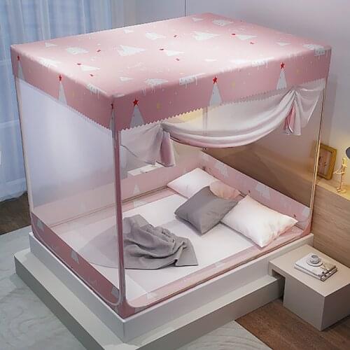 Yurt mosquito net 1.8m bed 1.5m household 2m fall proof children 1.2 bracket fully closed zipper fixed