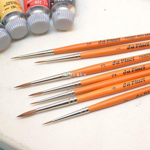 Da Vinci Series 1520 Real Rotmarder Watercolour Brush, Echt Rotmarder Aquarellpinsel, Red Sable,Good Water Absorption