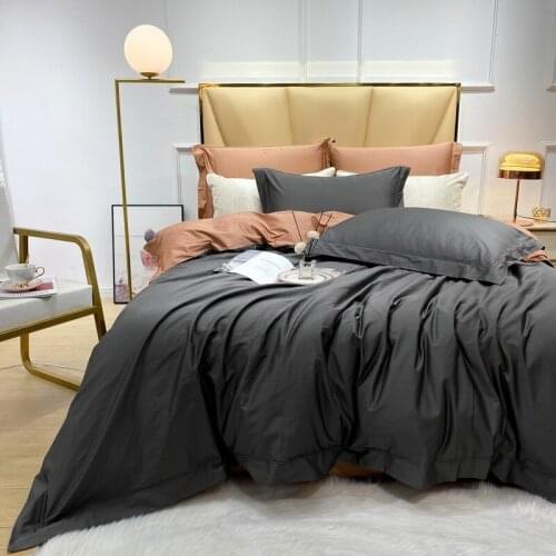 Grey Brown Reversible Duvet Cover set Queen King size 4Pcs 800TC Egyptian Cotton Soft Silky Bedding set Bed Sheet Pillowcases
