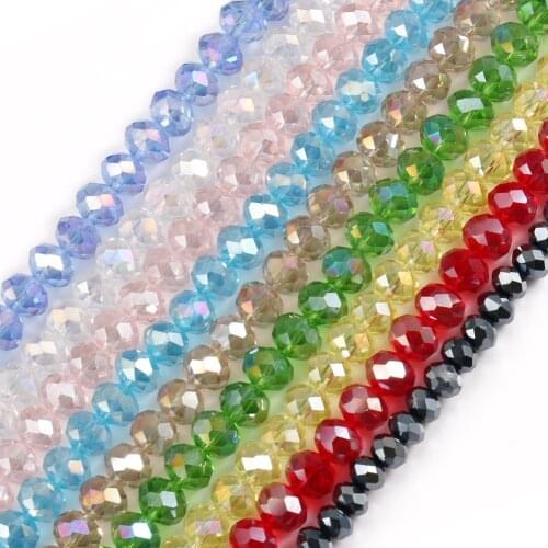 Glass Beads for Bracelets 3/4/6/8mm Faceted Multicolor Austria Crystal Round Loose Beads for Jewelry Making Diy Bracelet Strand