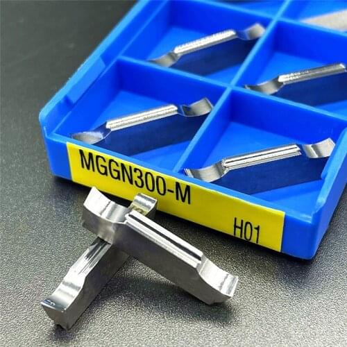 10PCS MGGN300-M Cut off Grooving Carbide Insert Fine Grinding Grooving Blade Carbide Inserts CNC Lathe Cutter Tool for