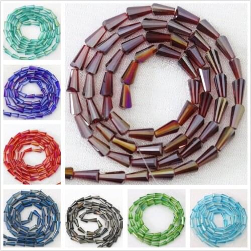 Unique colorful waterdrop 6x12mm crystal glass making handmade diy bracelets women jewelry loose beads 50pcs B1181