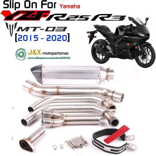MT-03 MT03 R25 R3 motorcycle exhaust muffler Full system contact middle pipe + exhaust FOR Yamaha R25 R3 2014-2016 Slip On
