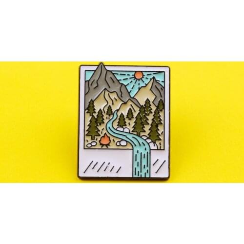 Mountain Badges On a Backpack Jeans Shirt Handbag Nature Adventure Pins Badges DIY on Clothes Jewelry Gift For Best friend