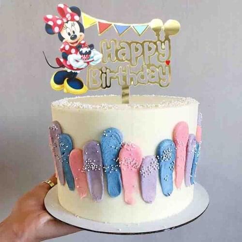 1Pcs Mickey Mouse Cake Topper Kids Birthday Party Decoration Kids Cake Topper Anniversaire Cake Baby Shower Supplies