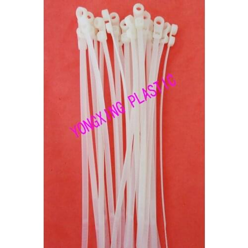 100pcs/lot nylon Zip mounted cable tie with hole 7.2*400