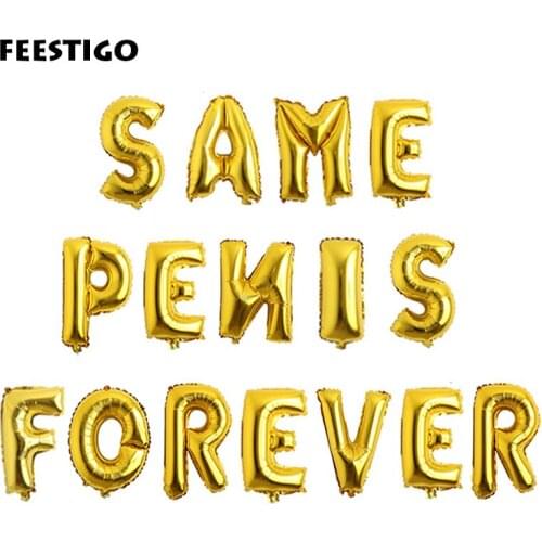 16 inch Same Penis Forever Gold Foil Letters Balloons For Bachelorette Party Hen Party Supplies Girls Night Out Decorations