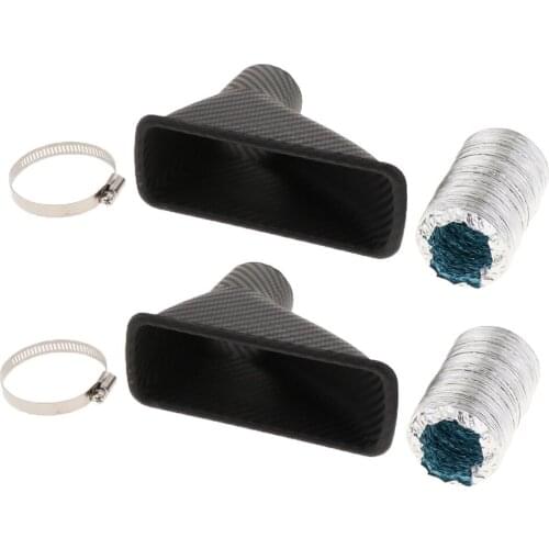 2 Pack ABS Universal Car Turbo Air Intake Turbine Inlet Pipe Air Funnel Diameter 55mm