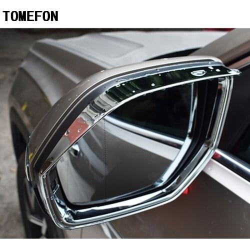 2PCS For Volkswagen VW Atlas Teramont 2017 2018 ABS Chrome Rearview Side Mirror Sun Visor Rain Trim Cover Decorative Accessories