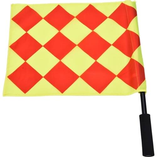 2PCS The World Cup Soccer Referee Flag Fair Play Sports Match Football Linesman Flags Referee Equipment + Carry Bag