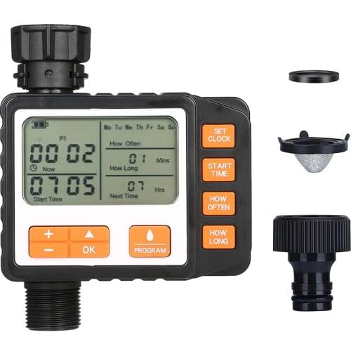 3 Separate ProgramsWater Timer Irrigation Regulator Auto Manual Mode Hose Timer Sprinkler Timer Single Valve IP65 Waterproof