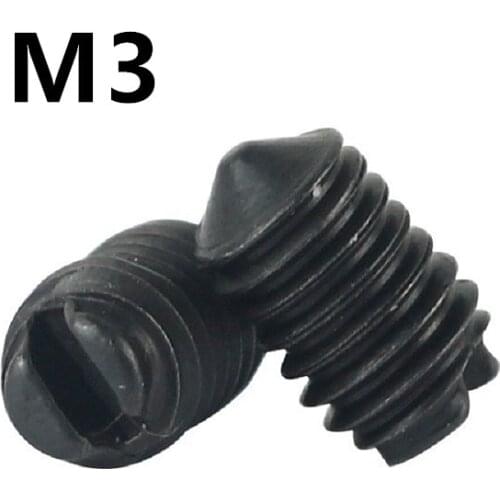 300/400/500PCS M3x4/5/6/8/10/12mm GB71 DIN553 Black Carbon Steel slotted set screw with cone point