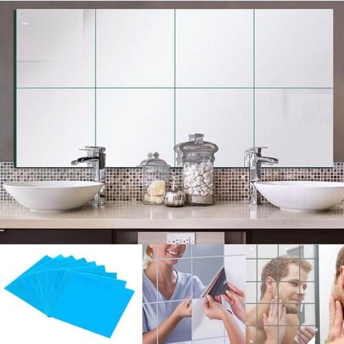 32 Pcs Mirror Tile Wall Sticker Square Self Adhesive Room Decor Stick On Modern Art Decorative Wall Mirrors Pegatinas De Pared