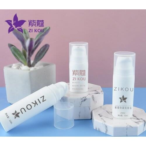 White Cocked Mouth Mini Buckle Airless Bottle 5ML 10ML 15ML PP Material Lotion Cosmetics Travel Sub-bottle