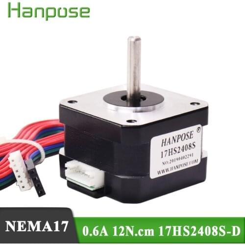 Free shipping 4 lead Nema17 Stepper Motor 42BYGH 28MM 0.6A (17HS2408S) motor for CNC XYZ