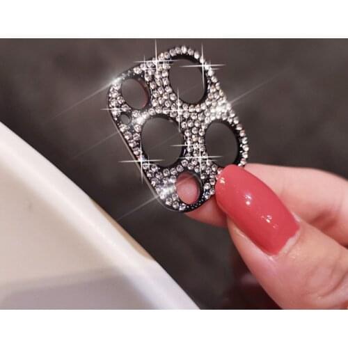 Shiny Diomand Camera Case for iphone 12 pro max Glitter Rhinestone Shockproof Film Shell Camera Lens Crystal Protector Cover