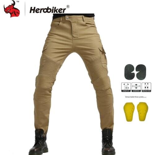 HEROBIKER Motorcycle Pants Men Motorcycle Jeans Motocross Riding Moto Pants Pantalon Protection Motorbike Jeans Trousers