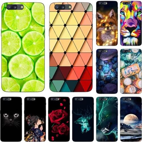 Fashion Printed Case For OnePlus One Plus 5 Oneplus5 1+5 A5000 Cover Cool Cute Animal Fruit soft silicone Phone Case Shell
