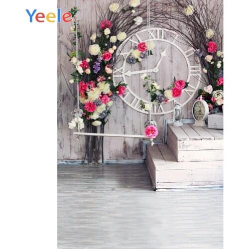 Wooden Planks Floor Table Swing Flower Newborn Photophone Baby Portrait Photo Backdrops Photography Backgrounds For Photo Studio