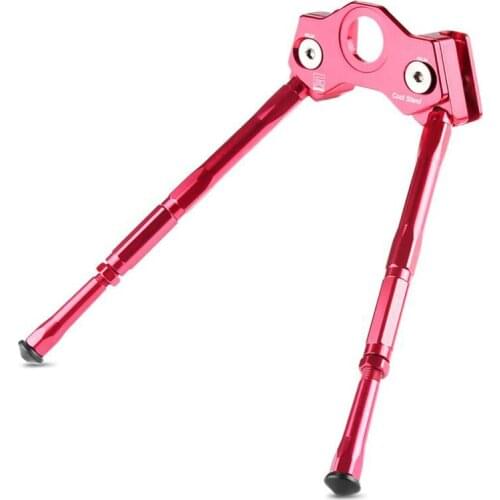 Mountain Road Bike Kickstand Bicycle Kick Stand Alloy Double Legs Stand Parking Rack Adjustable Side Stick 33-39mm, Red