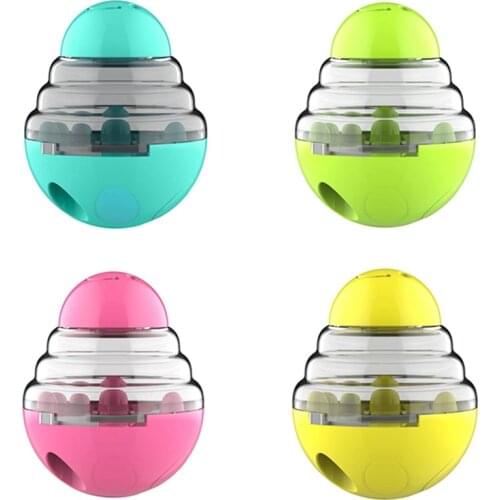 Interactive Dog Cat Food Treat Ball Bowl Toy Funny Pet Shaking Leakage Food Container Puppy Cat Slow Feed Pet Tumbler Toy