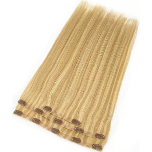 Kayla PU Seamless Clip In Hair Extensions 80g-120g Invisible Hidden Clip Ins 100% Human Hair