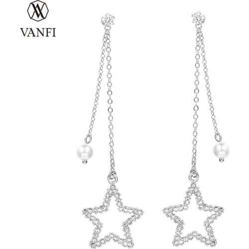 Kfvanfi Fashion Long Rhinestone Earrings Korean Star Earrings Dangle For Women