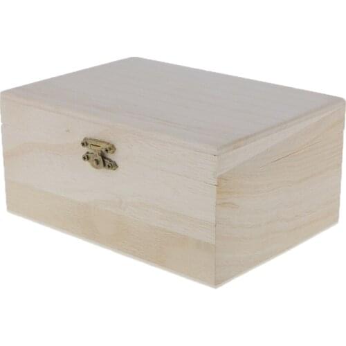 Prettyia Plain Wooden Tool Storage Box Jewelry Chest Case Kids DIY Phenovo