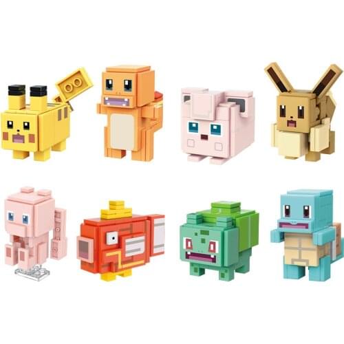 Pokemon Series Building Blocks Toys Figure Model Toys Pocket Monster Gyarados Pikachu Venusaur Game Dolls Blocks Kids DIY Gift