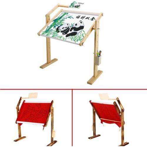 Creative 360° Adjustable Solid Wood Cross Stitch Rack Wooden Stand Desktop Holder Embroidery Frame Cross Stitch Tool Accessory